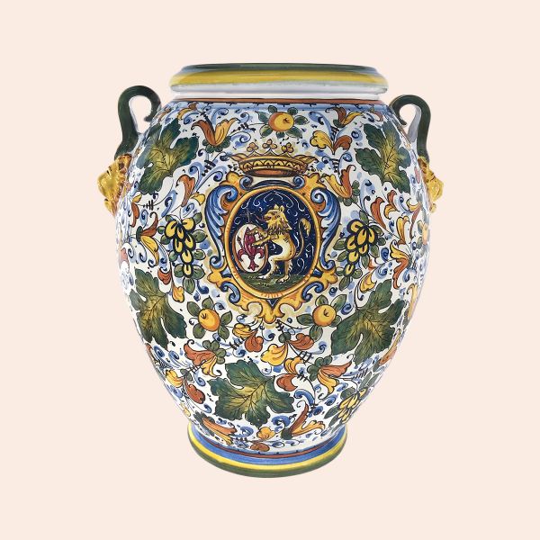 CC108C 52L - Jar cm 52 H Cafaggiolo with lion and handles